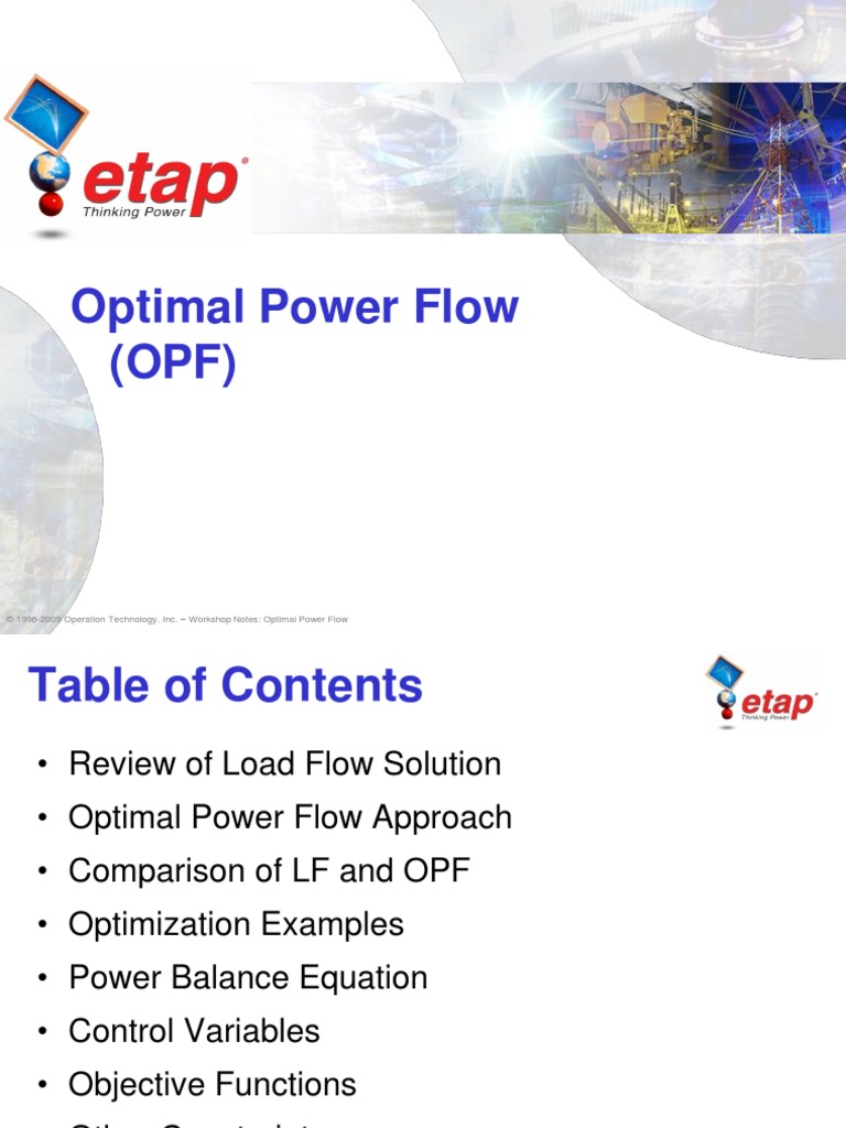 16 - Optimal Power Flow | PDF | Mathematical Optimization | Physical ...