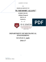 "Shape Memory Alloy": Department of Mechanical Engineering D.Y.P.I.E.T, Ambi 2016-17
