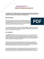 Senate Bill No. 7 - Texas Electric Restructuring Act 1999