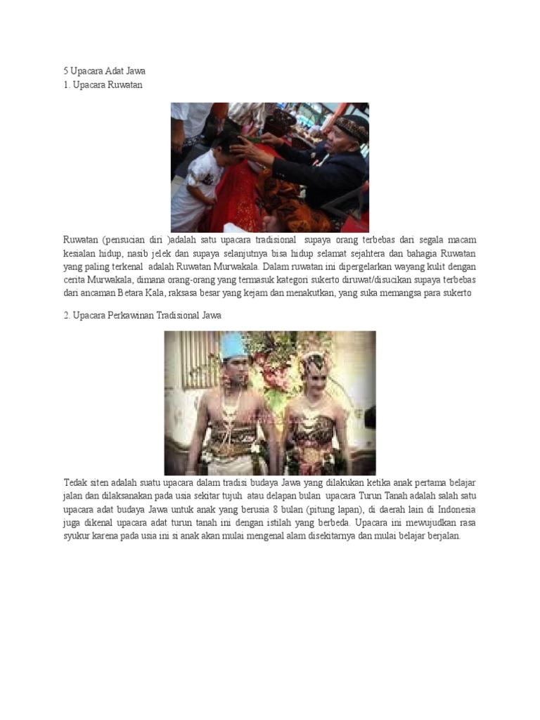 Upacara Adat Jawa Tugas Bahasa Jawa