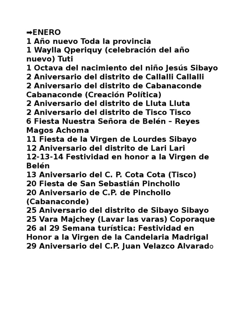 Calendario de Fiestas en Perú 2023 | PDF | Fiestas cristianas y días ...