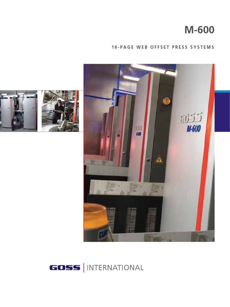 Goss M-600 Web Offset Press | PDF | Printing | Automation