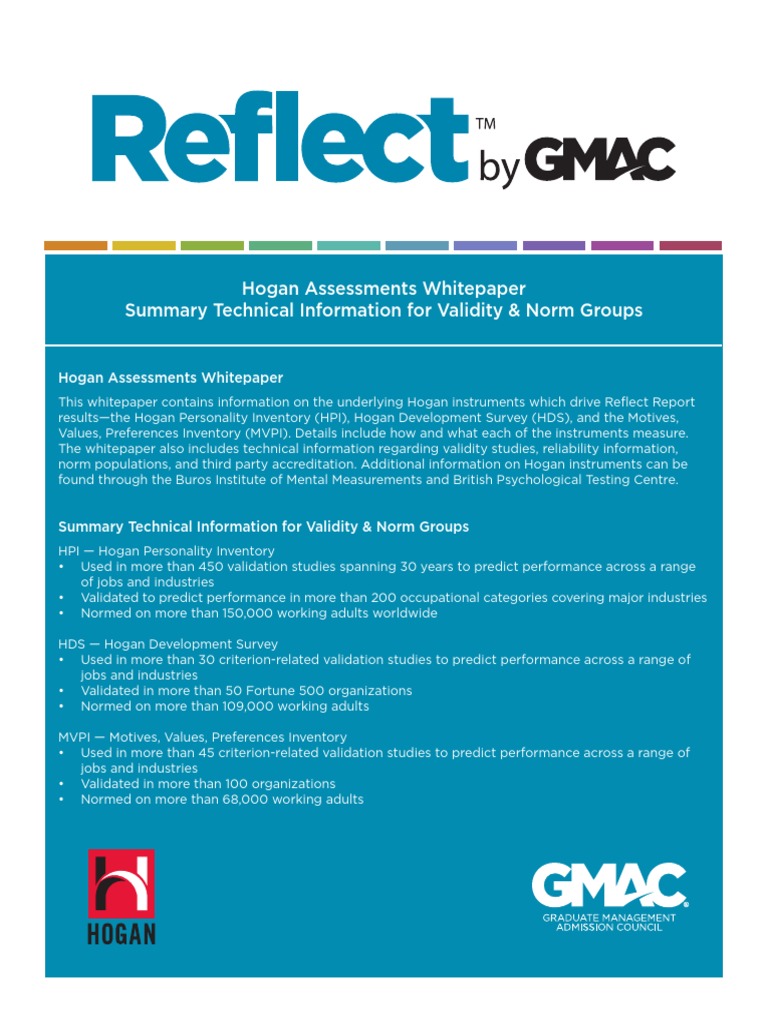 Hogan Assessments White Paper | PDF | Competence (Human Resources ...