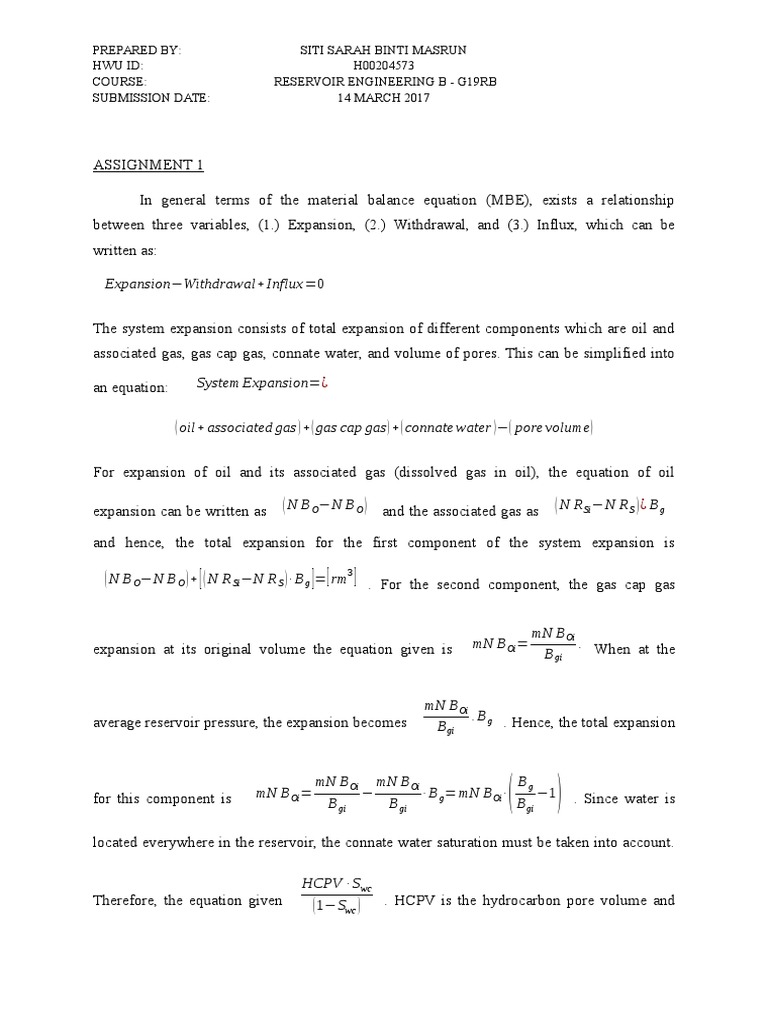 Material Balance Equation in Reservoirs | PDF | Petroleum Reservoir | Gases