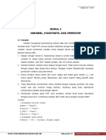 Modul 4 Variabel, Konstanta, Dan Operator