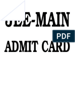 Jee-Main: Admit Card
