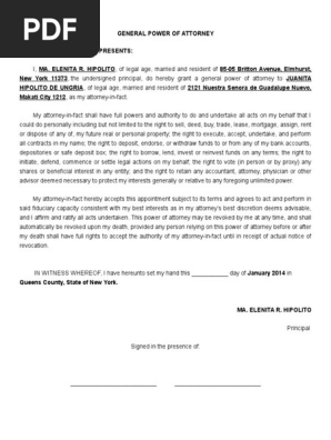 General Power of Attorney