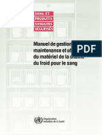 Manuel de Gestion Et de La Maintenance Du Matériel de Sang