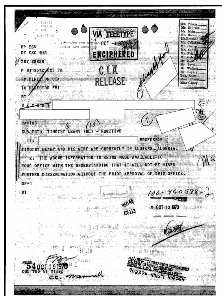 Timothy and Rosemary Leary Investigation | PDF | Violence