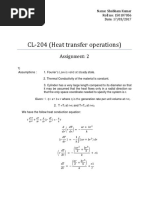 CL-204 (Heat Transfer Operations) : Assignment: 2