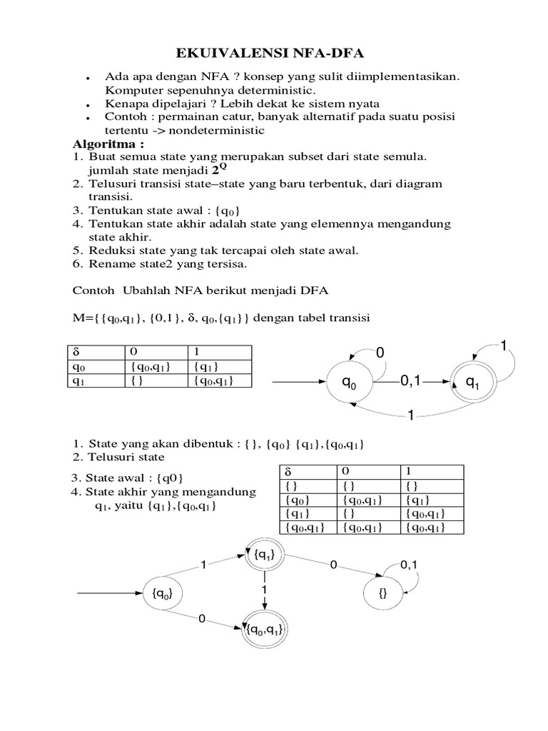 Ekuivalensi Nfa (Materi Automata Unindra) | PDF