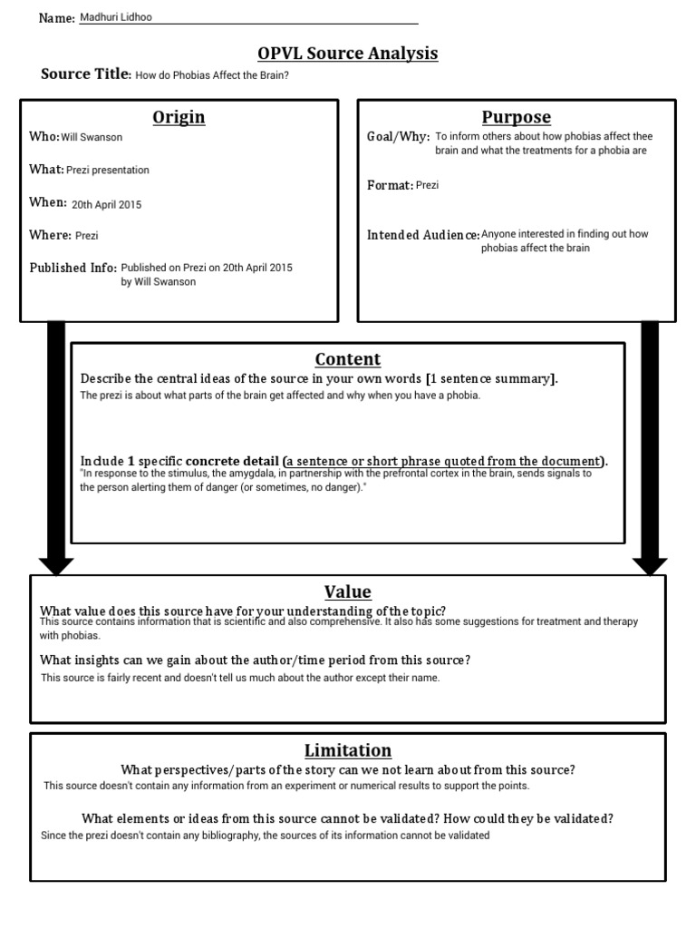 Kami Export - Oplvc Graphic Organizer 2 | PDF | Phobia | Brain