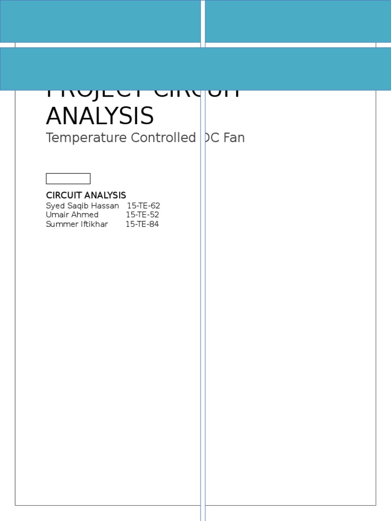 Temperature Controlled DC Fan Automatic Fan Circuit Using NTC