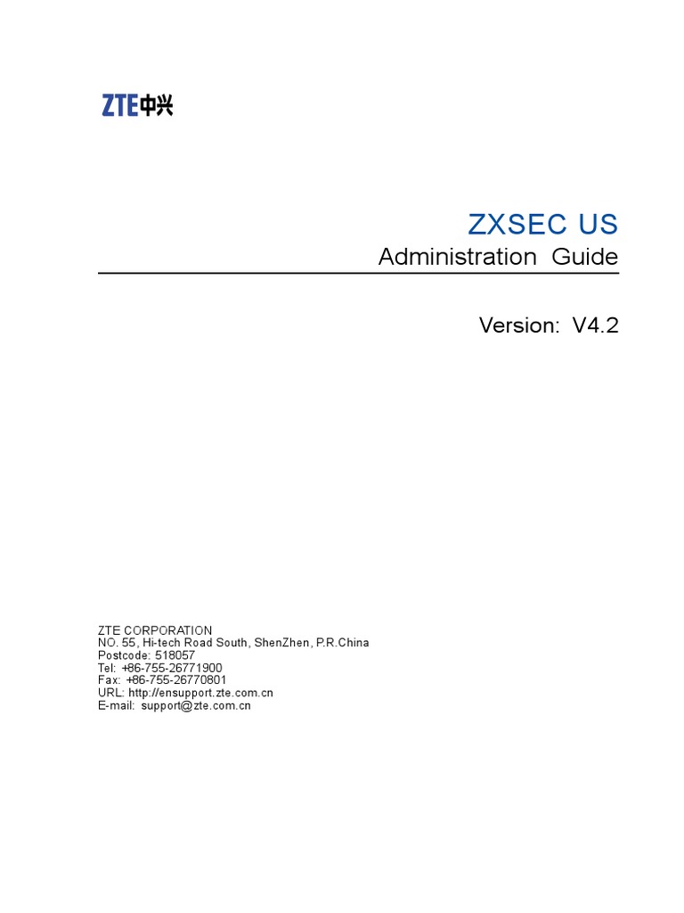 ZXSEC US Administrator Guide | PDF | Web Browser | Firewall