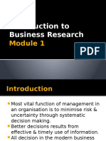 Introduction to Business Research Module 1