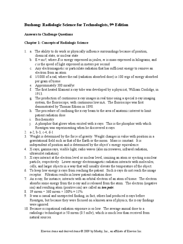 Chapter 001 Pdf X Ray Ionizing Radiation