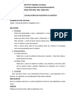 Modelo de Relatorio de Palestras Ou Even PDF