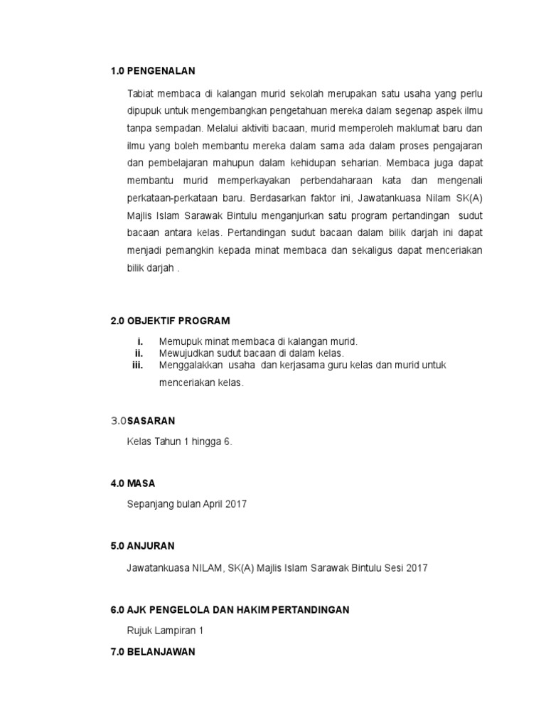 Kertas Kerja Sudut Bacaan Nilam1 Pdf