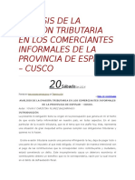 Analisis de La Evasion Tributaria en Los Comerciantes Informales de La Provincia de Espinar