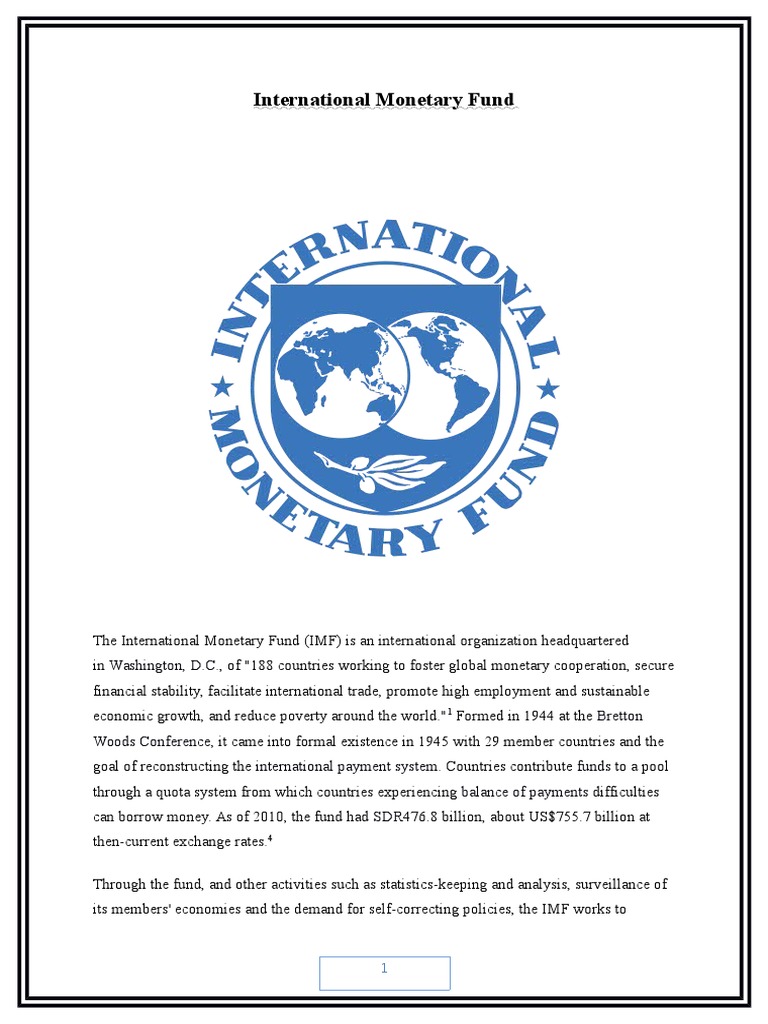 Overview of the International Monetary Fund | PDF | International ...
