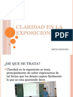 Claridad en la exposición