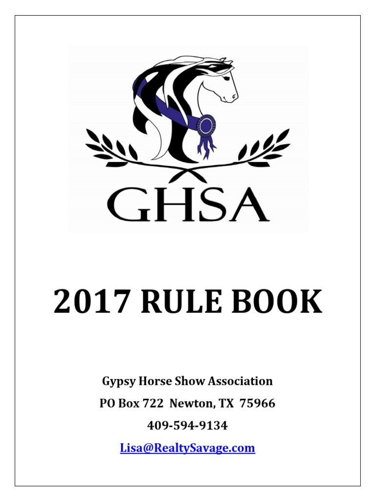2017 Ghsa Rule Book PDF Horse Gait Dressage