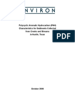 Polycyclic Aromatic Hydrocarbon (PAH) Characteristics for Sediments Collected from Creeks and Streams in Austin, Texas