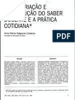 A Apropriação e Construção Do Saber Docente