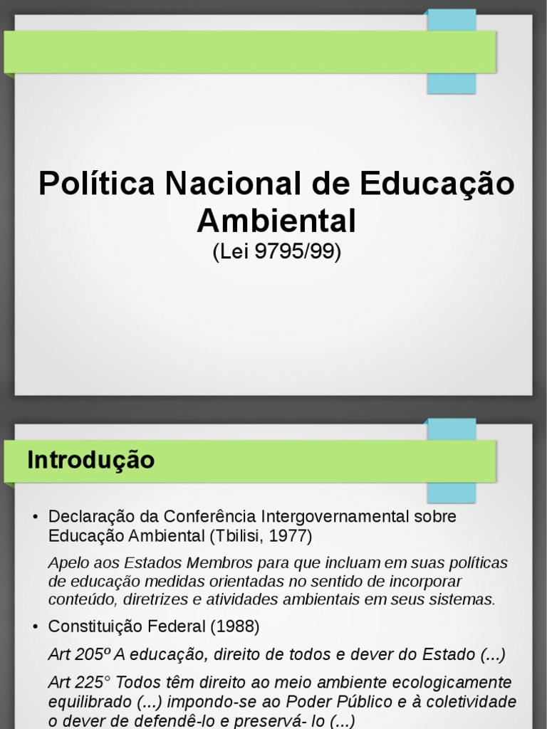 Política Nacional de Educação Ambiental | PDF | Ambiente natural | Science