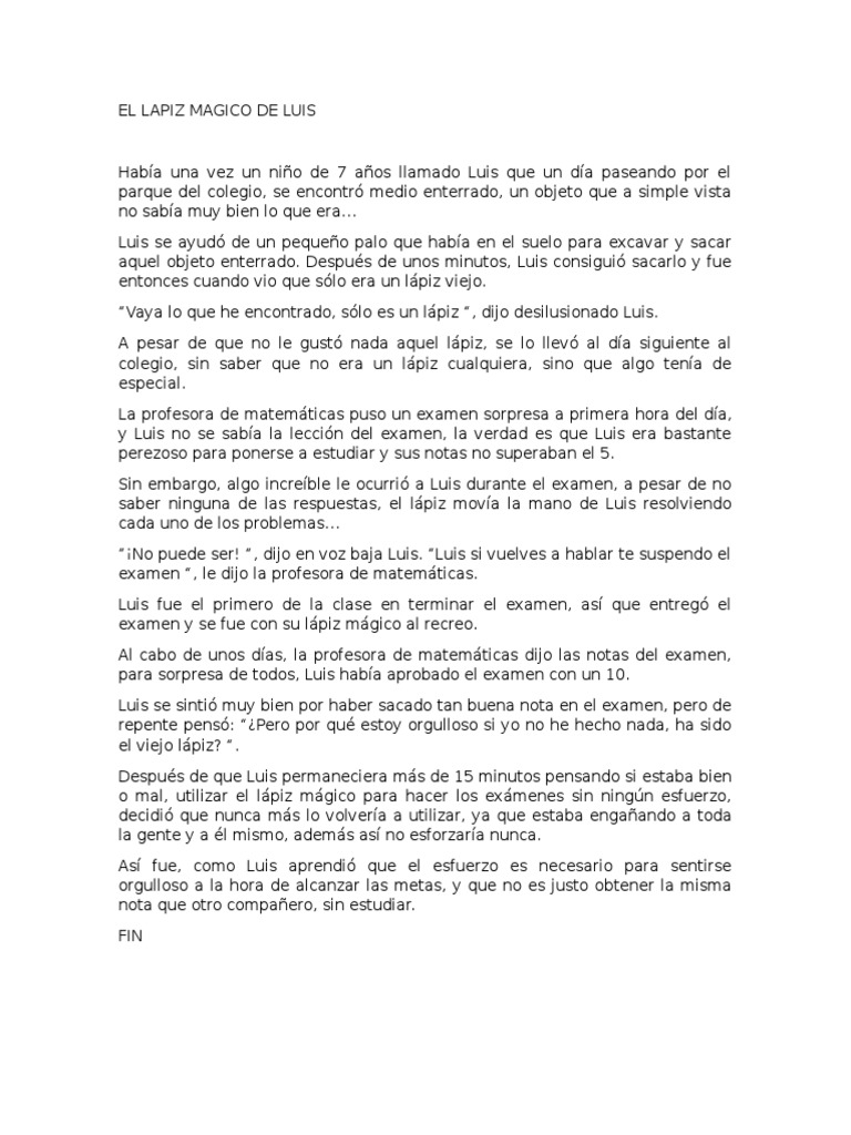 El Lapiz Magico de Luis | PDF, image size:768x1024