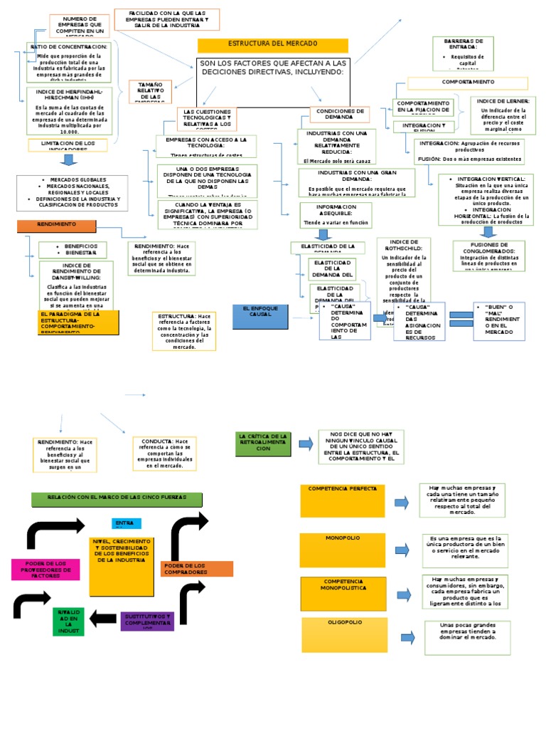 Mapa Conceptual De La Estructura Del Mercado Elasticidad Economía