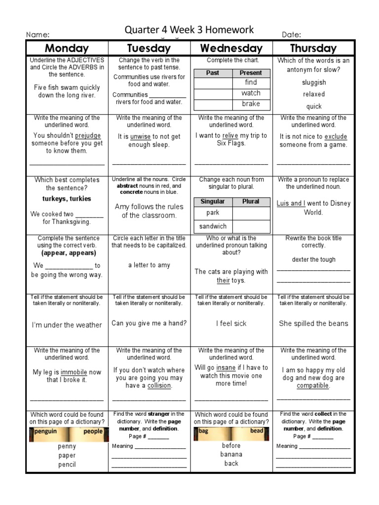 Weekly Language Review Q2 5 Answer Key
