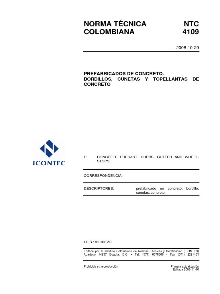 NTC 4109 | Hormigón | Cemento