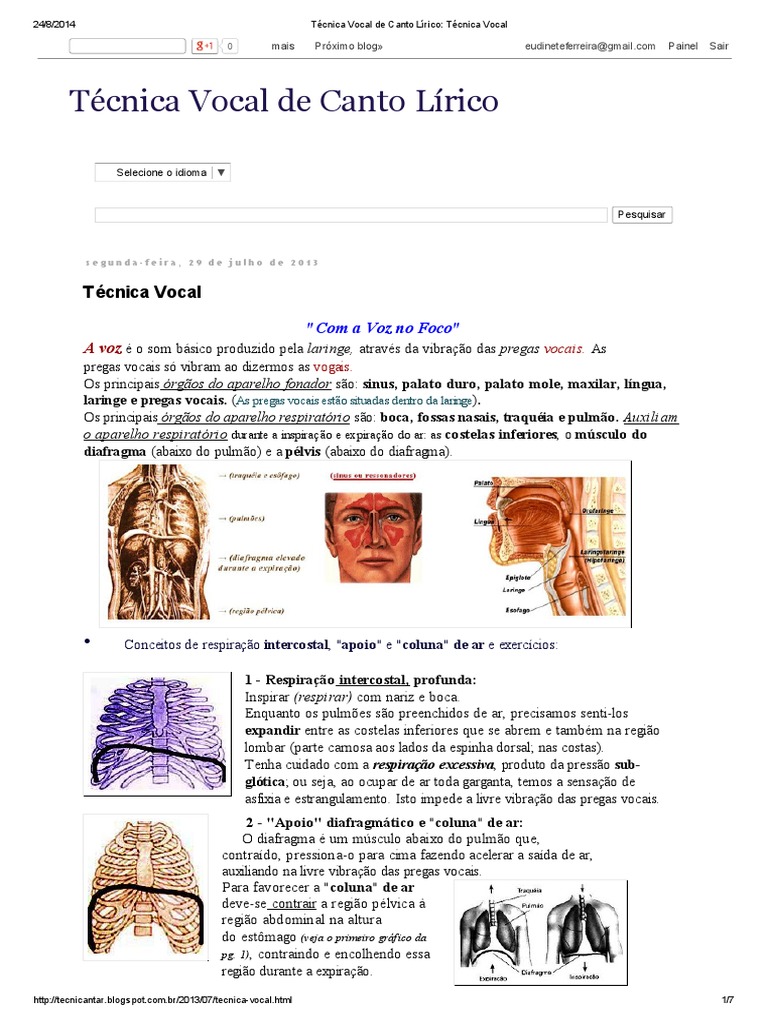 Técnica Vocal de Canto Lírico | PDF | Canto | Voz humana
