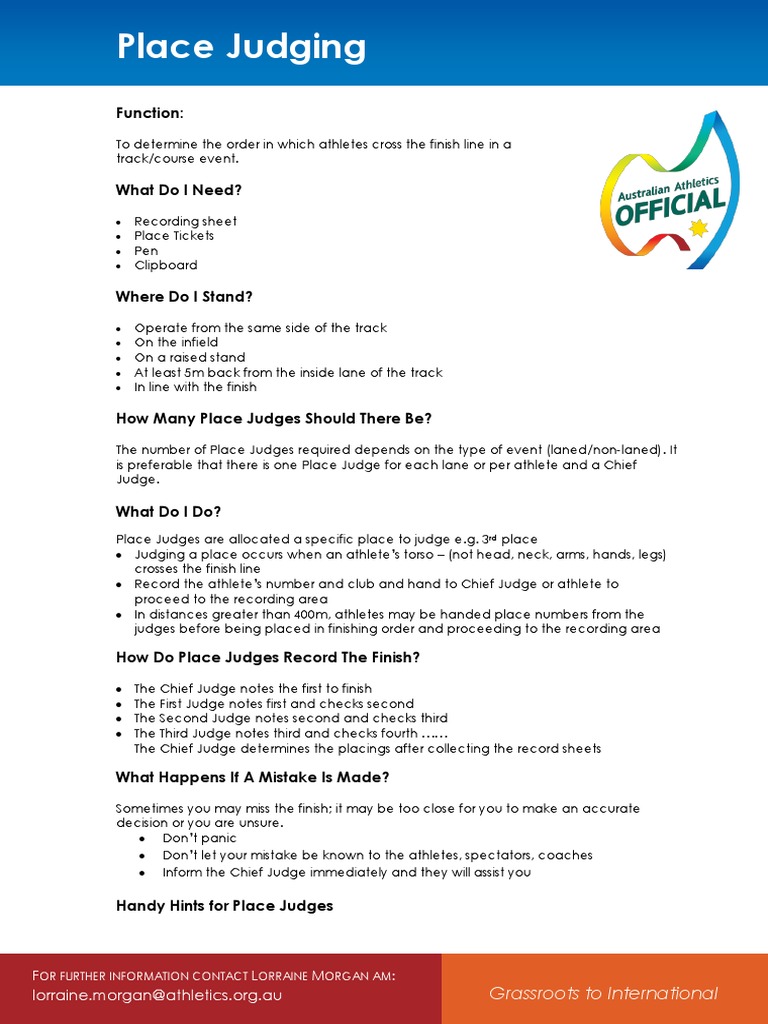 Place Judging | PDF | Sports | Leisure