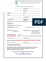2015 Factory School Attendee Form: Please Type or Print Clearly - Complete All Spaces