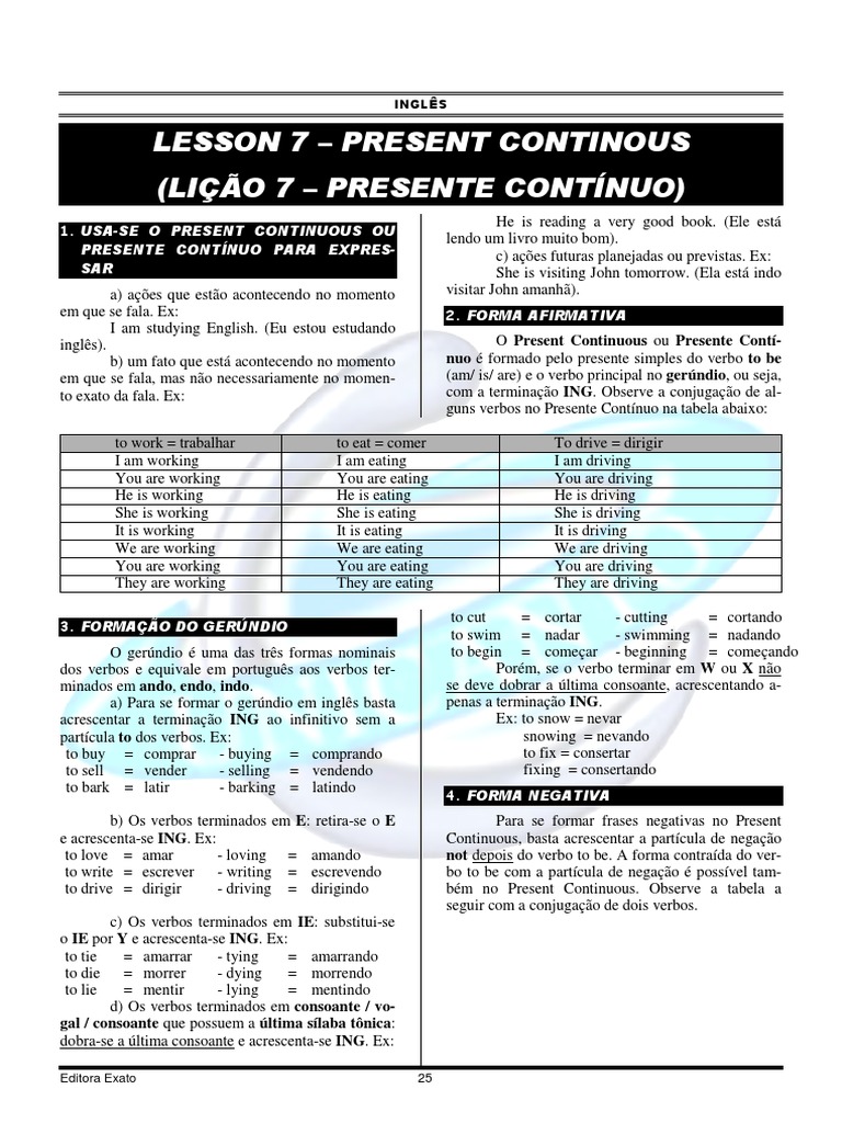 07-Present Continuous PDF | PDF