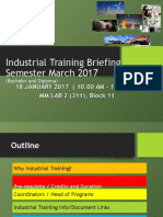 Briefing for Industrial Training Updated 18 Jan 2017
