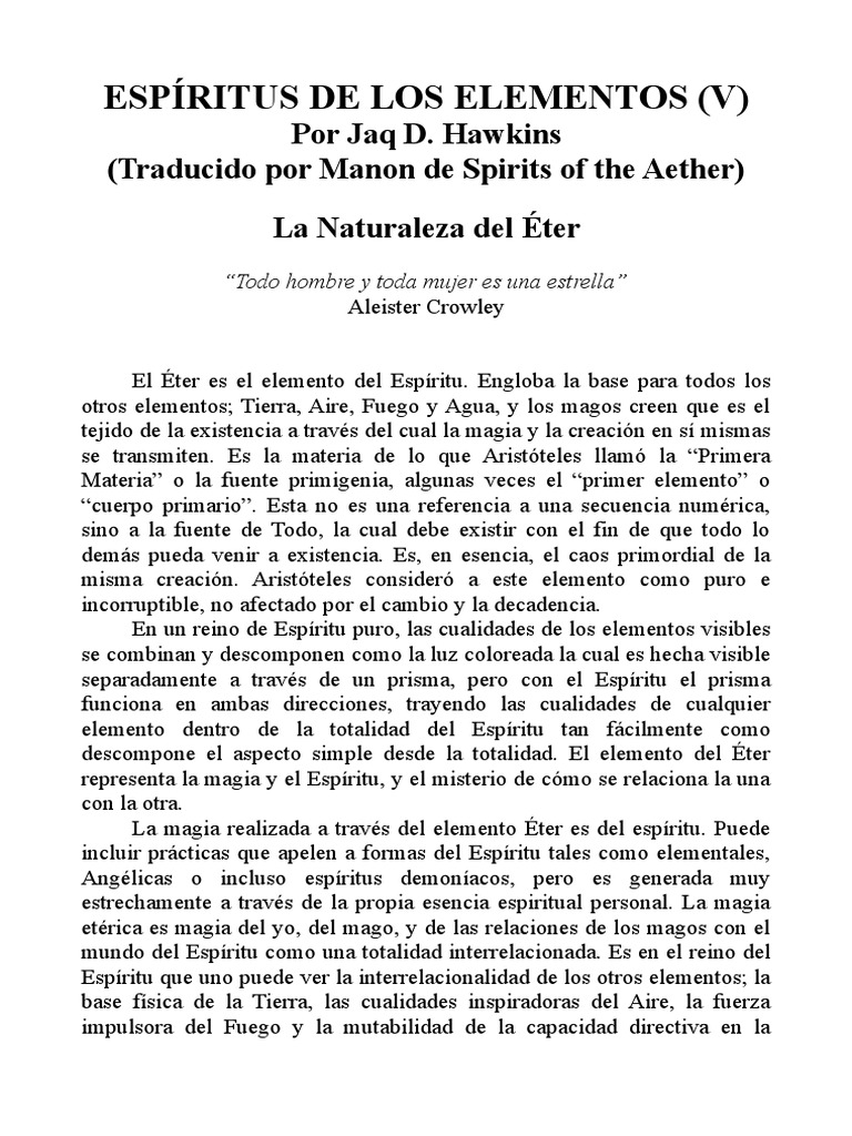 Espiritus de Los Elementos PDF | PDF | Alma | Universo