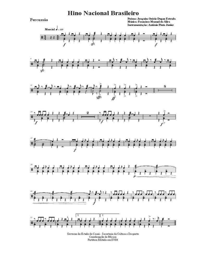 Hino Nacional Bateria Musicas Institucionais Brasil