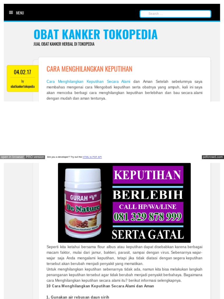 Cara Mengobati Keputihan Ampas Tahu