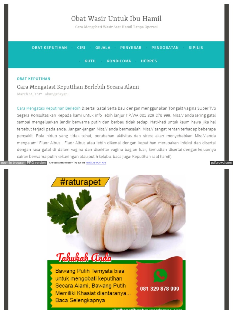 Resiko Keputihan Saat Hamil