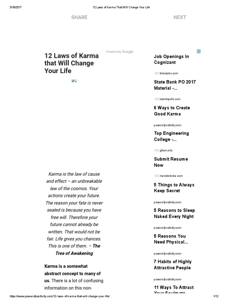 12 Laws of Karma That WIll Change Your Life | PDF | Karma | Patience