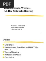 Introduction To Wireless Ad-Hoc Networks Routing: Michalis Faloutsos