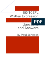 PDF eBook 100 TOEFL Written Expression Questions and Answers de Minute Help Guides Livros Do Brasil