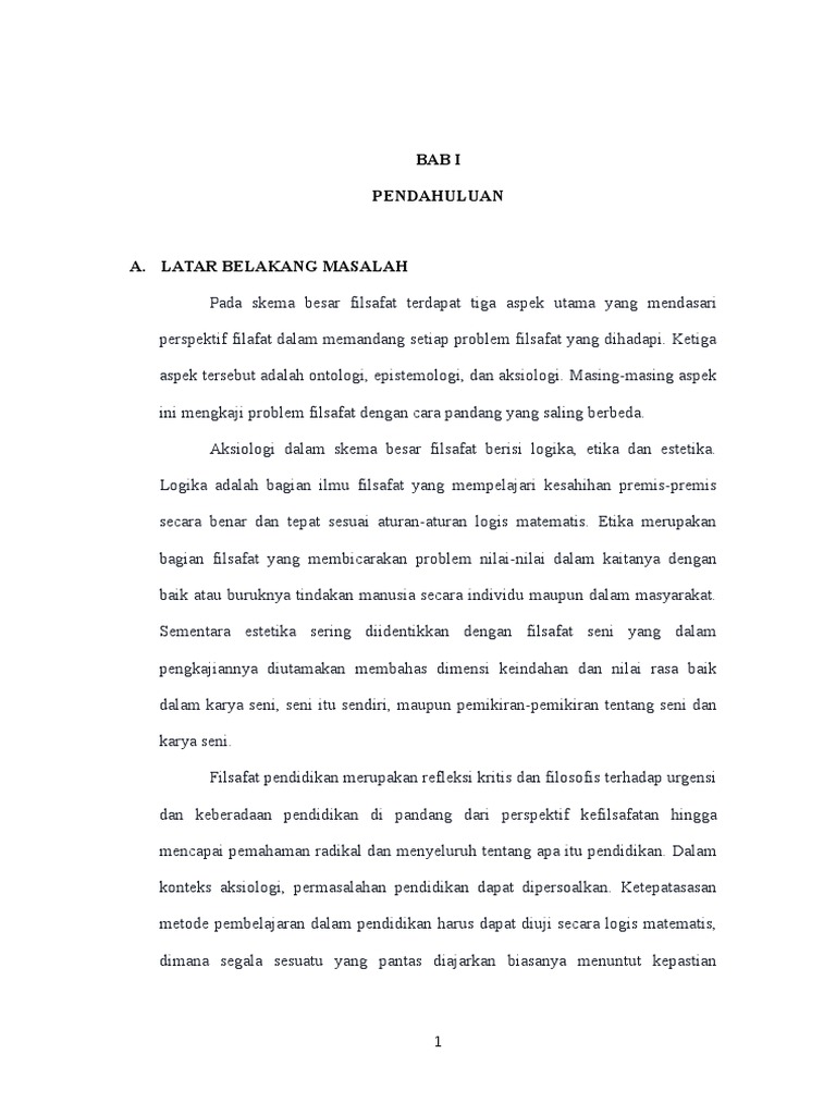 Makalah Aksiologi Dalam Filsafat Pendidikan
