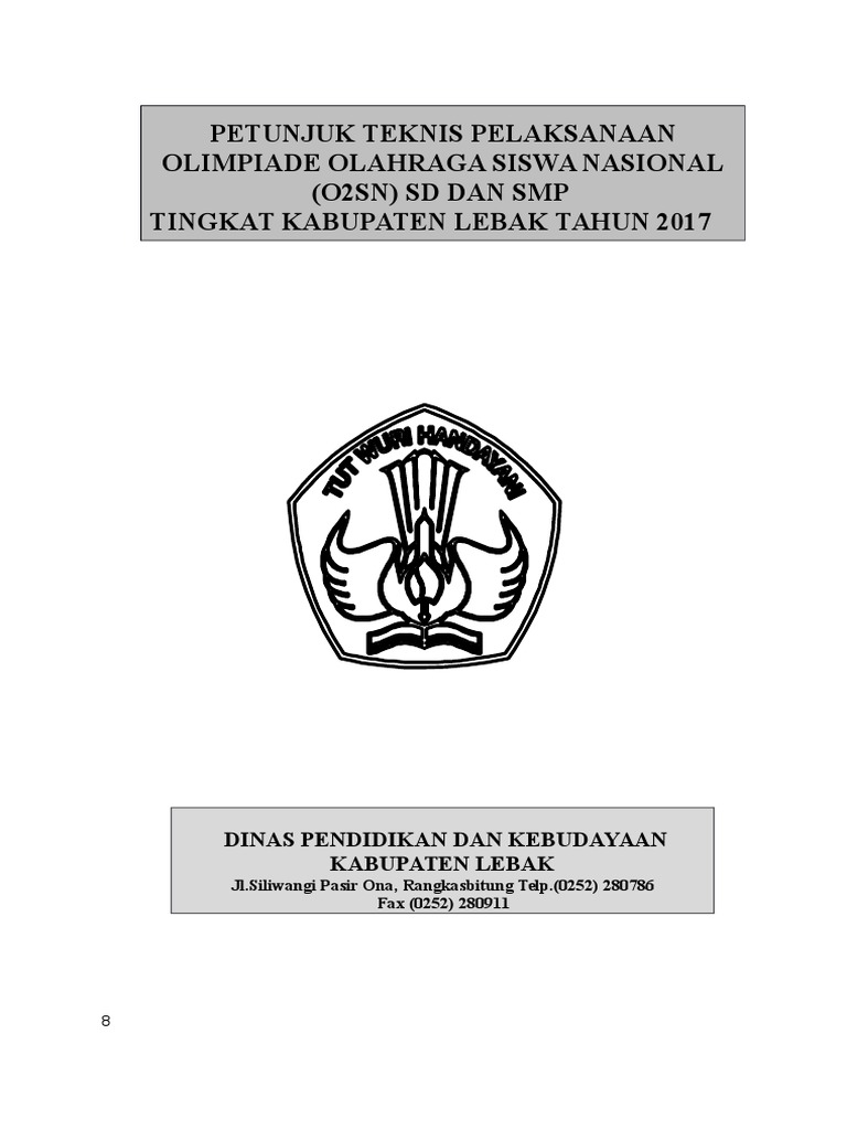 Juknis O2sn Sd Dan Smp Tk Kabupaten