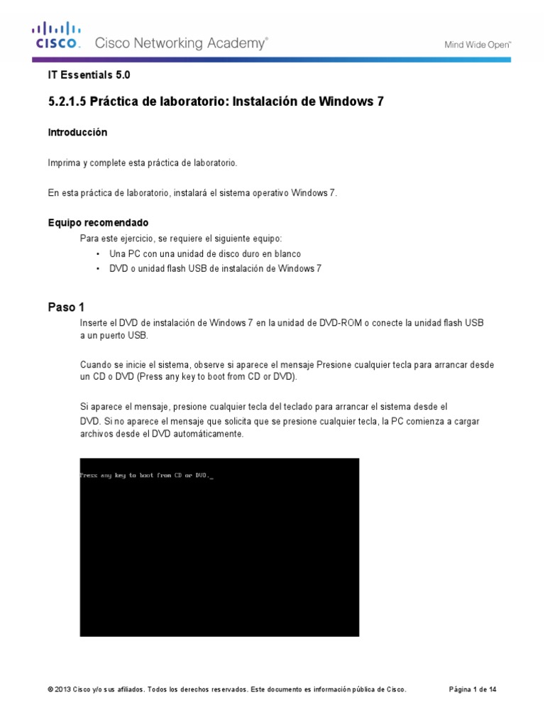 Instalacion de Windows 7 PDF | PDF | Windows 7 | Microsoft Windows