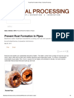 Prevent Rust Formation in Pipes - Chemical Processing