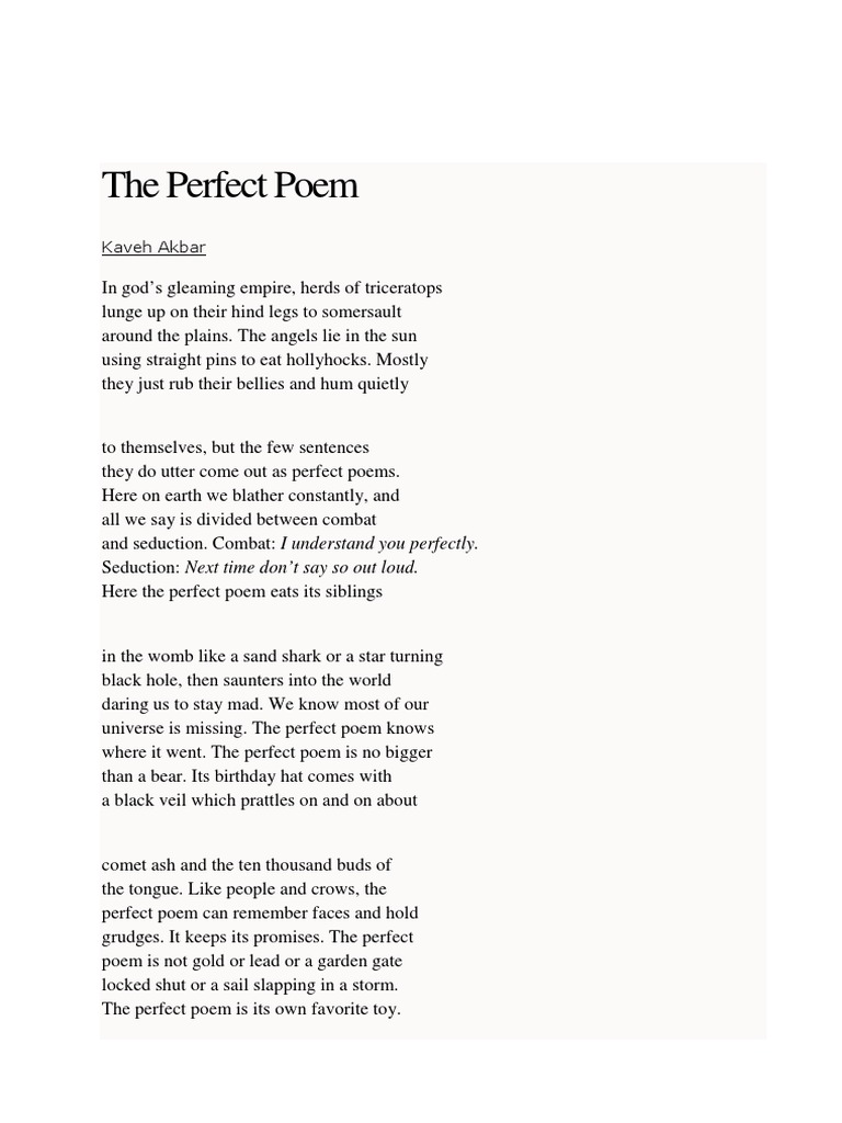 The Perfect Poem | Pdf